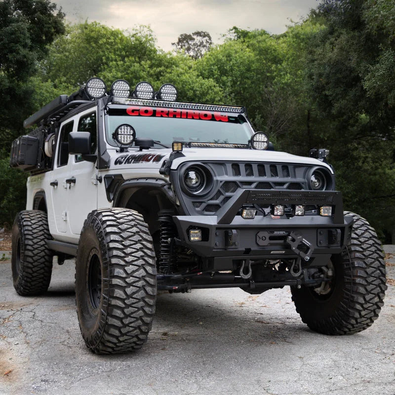 Go Rhino Xplor Blackout Combo Series Dbl Row LED Light Bar w/Amber (Side/Track Mount) 21.5in. - Blk - Additional View 6
