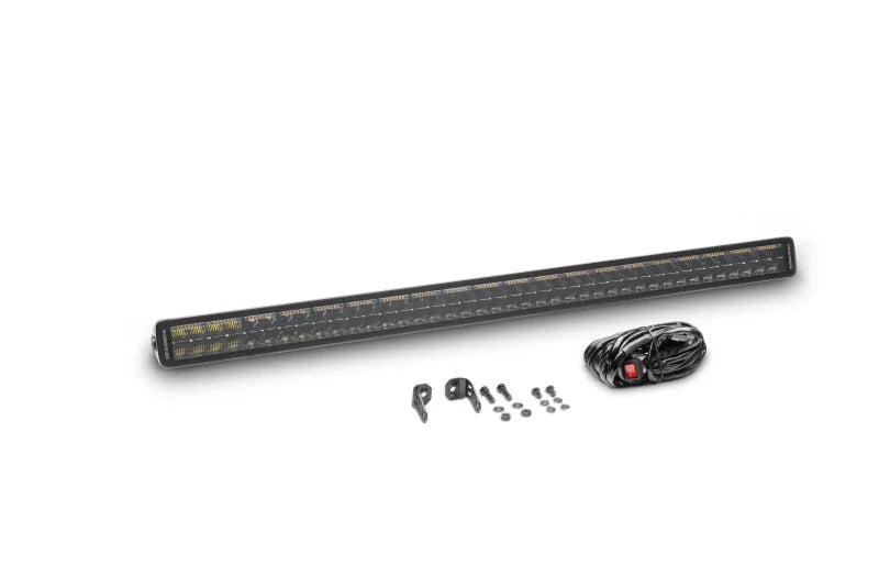 Go Rhino Xplor Blackout Combo Series Dbl Row LED Light Bar w/Amber (Side/Track Mount) 40in. - Blk - Additional View 8