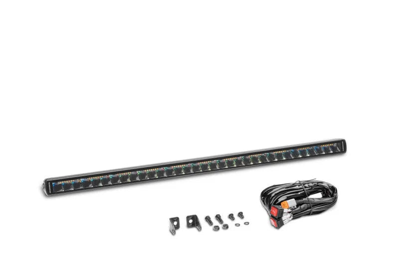 Go Rhino Xplor Blackout Combo Series Sgl Row LED Light Bar w/Amber (Side/Track Mount) 31.5in. - Blk - Additional View 8