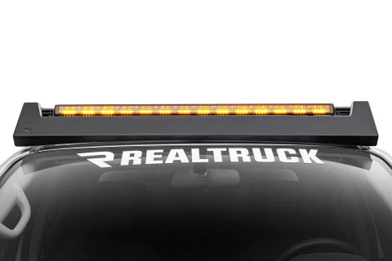 Go Rhino Xplor Blackout Combo Series Sgl Row LED Light Bar w/Amber (Side/Track Mount) 39.5in. - Blk - Side View
