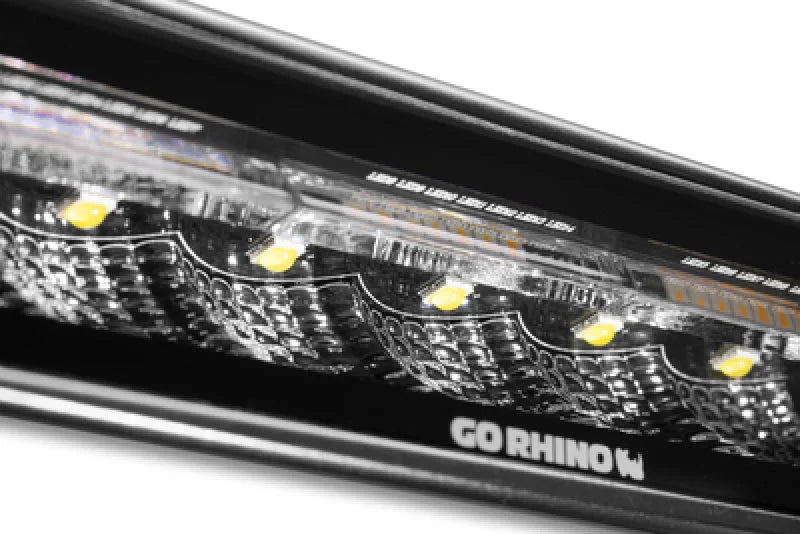 Go Rhino Xplor Blackout Combo Series Sixline LED Flood Lights w/Amber (Surface Mount) - Blk (Pair) - Installation View