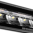 Load image into Gallery viewer, Go Rhino Xplor Blackout Combo Series Sixline LED Spot Lights w/Amber (Surface Mount) - Blk (Pair) - Side View