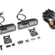 Load image into Gallery viewer, Go Rhino Xplor Blackout Combo Series Sixline LED Spot Lights w/Amber (Surface Mount) - Blk (Pair) - Back View