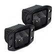 Load image into Gallery viewer, Go Rhino Xplor Blackout Series Cube LED Flood Light Kit (Flush Mount) 3x3 - Blk (Pair) - Back View