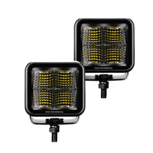 Load image into Gallery viewer, Go Rhino Xplor Blackout Series Cube LED Flood Light Kit (Surface/Threaded Stud Mnt) 2x2 - Blk (Pair) - Main Product View