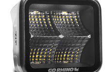 Load image into Gallery viewer, Go Rhino Xplor Blackout Series Cube LED Flood Light Kit (Surface/Threaded Stud Mnt) 2x2 - Blk (Pair) - Side View
