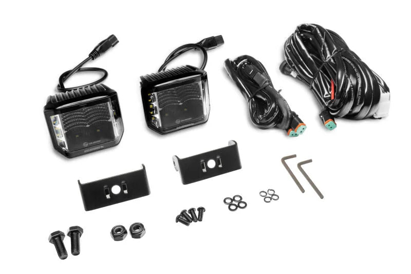 Go Rhino Xplor Blackout Series Cube LED Sideline Flood Light Kit (Surface Mount) 4x3 - Blk (Pair) - Additional View 5