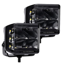 Load image into Gallery viewer, Go Rhino Xplor Blackout Series Cube LED Sideline Spot Light Kit (Surface Mount) 4x3 - Blk (Pair) - Additional View 8