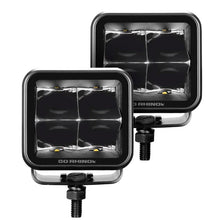 Load image into Gallery viewer, Go Rhino Xplor Blackout Series Cube LED Spot Light Kit (Surface/Threaded Stud Mnt) 3x3 - Blk (Pair) - Main Product View
