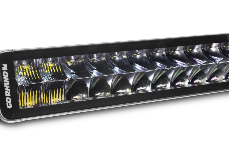 Go Rhino Xplor Blackout Series Dbl Row LED Light Bar (Side/Track Mount) 21.5in. - Blk - Back View