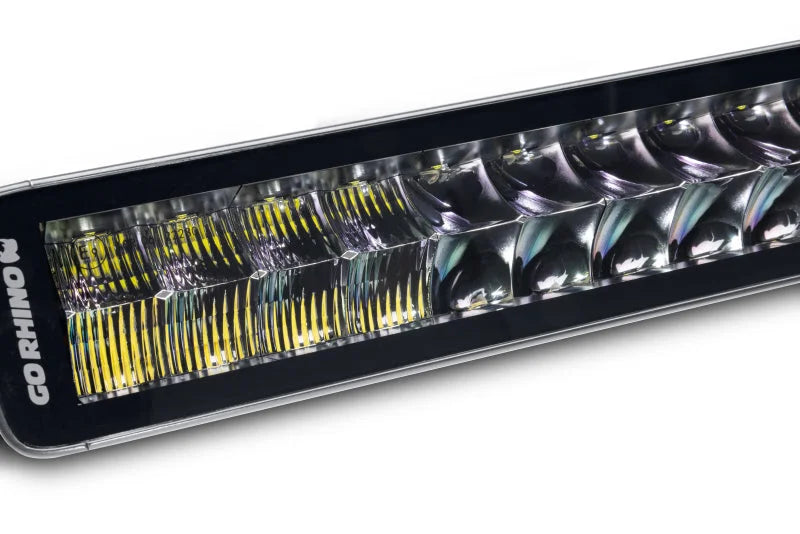 Go Rhino Xplor Blackout Series Dbl Row LED Light Bar (Side/Track Mount) 32in. - Blk - Installation View