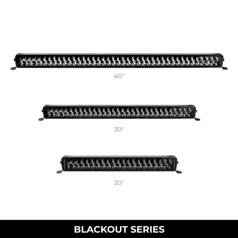Go Rhino Xplor Blackout Series Dbl Row LED Light Bar (Side/Track Mount) 40in. - Blk - Back View