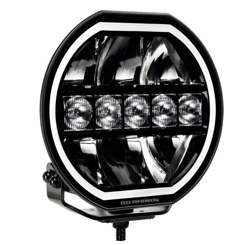 Go Rhino Xplor Blackout Series Maxline LED Hi/Low Beam w/Multi DRL (Surface Mount) 7in. - Blk - Additional View 5