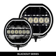 Load image into Gallery viewer, Go Rhino Xplor Blackout Series Maxline LED Hi/Low Beam w/Multi DRL (Surface Mount) 9in. - Blk - Side View