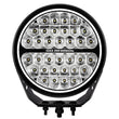 Load image into Gallery viewer, Go Rhino Xplor Blackout Series Round LED Sgl Driving Kit w/DRL (Surface/Thread Stud Mnt) 9in. - Blk - Main Product View