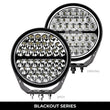 Load image into Gallery viewer, Go Rhino Xplor Blackout Series Round LED Sgl Driving Kit w/DRL (Surface/Thread Stud Mnt) 9in. - Blk - Back View