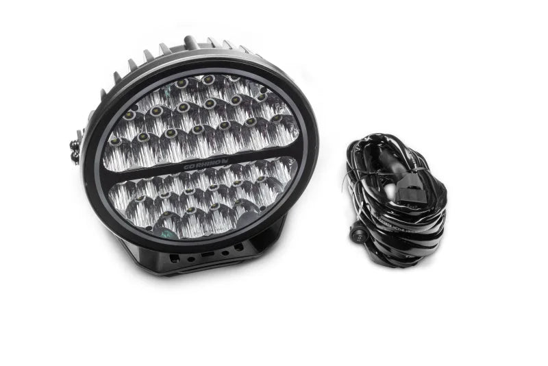 Go Rhino Xplor Blackout Series Round LED Sgl Driving Kit w/DRL (Surface/Thread Stud Mnt) 9in. - Blk - Additional View 8