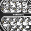 Load image into Gallery viewer, Go Rhino Xplor Blackout Series Round LED Spot Light Beam w/DRL (Surface/Thread Stud Mnt) 7in. - Blk - Side View