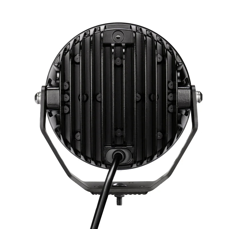 Go Rhino Xplor Blackout Series Round LED Spot Light Beam w/DRL (Surface/Thread Stud Mnt) 7in. - Blk - Additional View 6