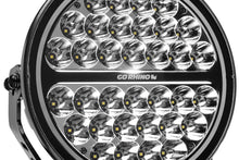 Load image into Gallery viewer, Go Rhino Xplor Blackout Series Round Single LED Spot Light Kit w/DRL (Surface Mount) 9in. - Blk - Back View