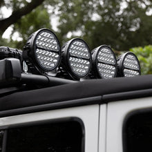 Load image into Gallery viewer, Go Rhino Xplor Blackout Series Round Single LED Spot Light Kit w/DRL (Surface Mount) 9in. - Blk - Additional View 7