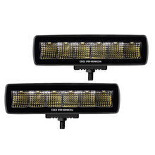 Load image into Gallery viewer, Go Rhino Xplor Blackout Series Sixline LED Flood Light Kit (Surface/Threaded Stud Mnt) - Blk (Pair) - Main Product View