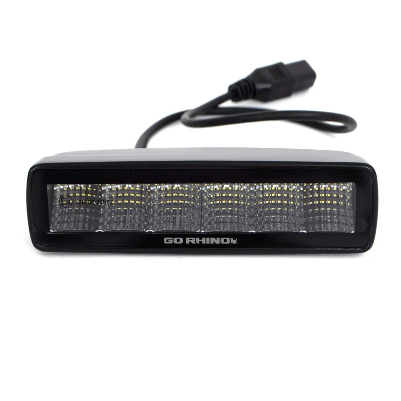 Go Rhino Xplor Blackout Series Sixline LED Flood Light Kit (Surface/Threaded Stud Mnt) - Blk (Pair) - Side View