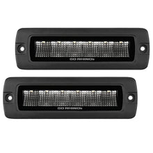 Load image into Gallery viewer, Go Rhino Xplor Blackout Series Sixline LED Flood Light Kit (Flush Mount) - Blk (Pair) - Main Product View