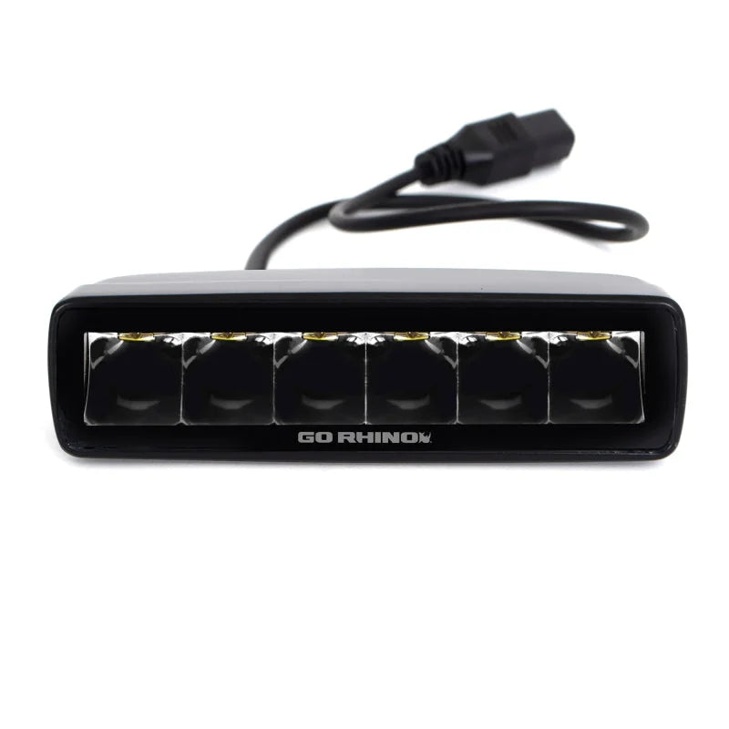 Go Rhino Xplor Blackout Series Sixline LED Spot Light Kit (Surface/Threaded Stud Mount) - Blk (Pair) - Back View