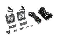 Load image into Gallery viewer, Go Rhino Xplor Bright Series Cube LED Spot Light Kit (Surface/Threaded Stud Mount) 3x3 - Blk (Pair) - Installation View