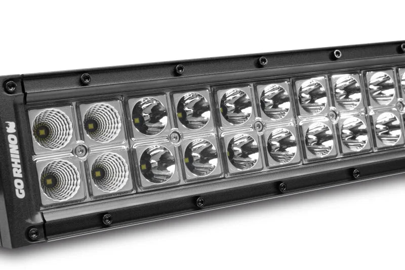 Go Rhino Xplor Bright Series Dbl Row LED Light Bar (Side/Track Mount) 21.5in. - Blk - Back View