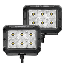 Load image into Gallery viewer, Go Rhino Xplor Bright Series Rectangle LED Flood Light Kit (Surface/Thread Std Mnt) 4x3 - Blk (Pair) - Main Product View