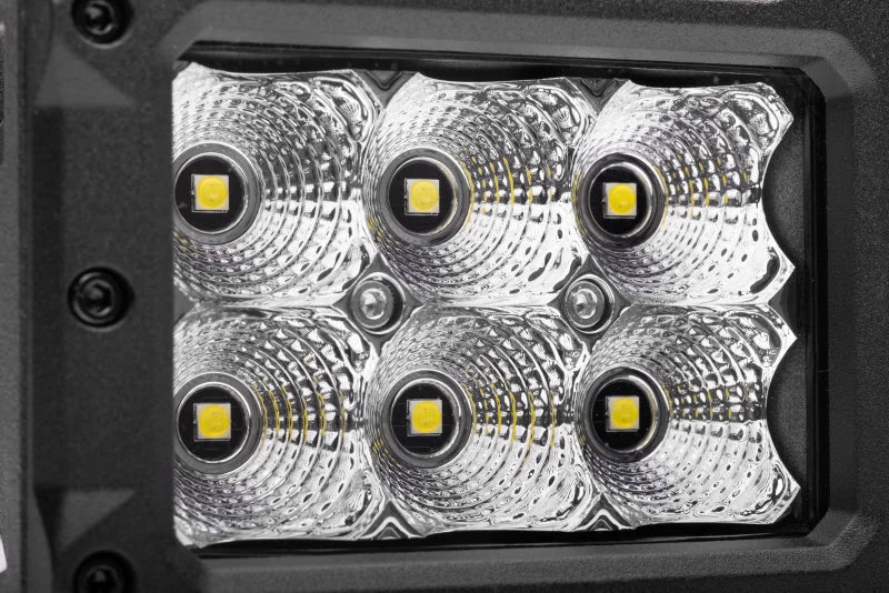 Go Rhino Xplor Bright Series Rectangle LED Flood Light Kit (Surface/Thread Std Mnt) 4x3 - Blk (Pair) - Side View