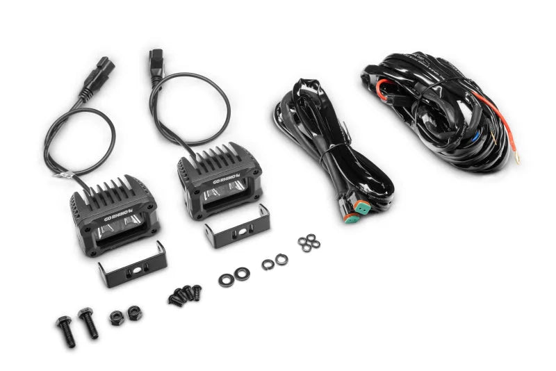 Go Rhino Xplor Bright Series Rectangle LED Spot Light Kit (Surface/Thread Stud Mnt) 3x2 - Blk (Pair) - Additional View 6