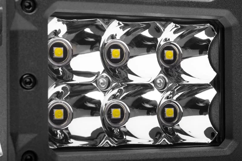 Go Rhino Xplor Bright Series Rectangle LED Spot Light Kit (Surface/Thread Stud Mnt) 4x3 - Blk (Pair) - Side View