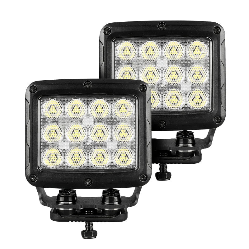 Go Rhino Xplor Bright Series Rectangle SingleLED Spot Light Kit (Surface Mount) 5in. - Blk (Pair) - Main Product View