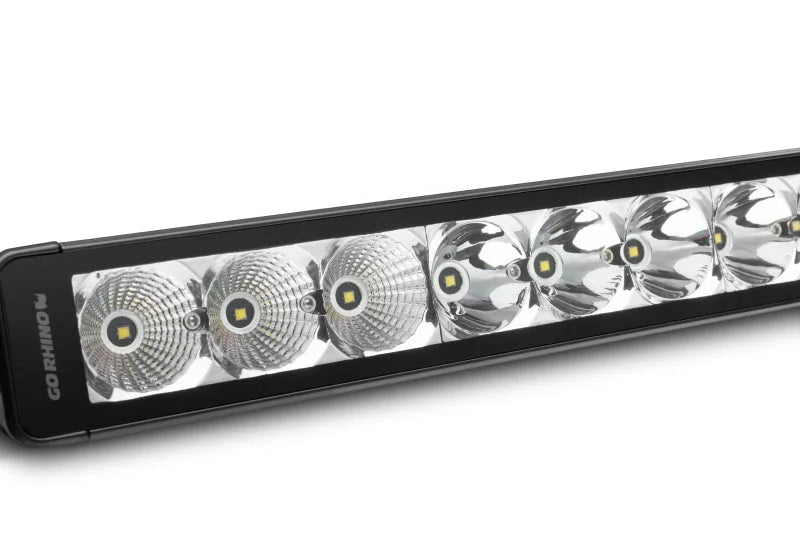 Go Rhino Xplor Bright Series Sgl Row LED Light Bar (Side/Track Mount) 20.5in. - Blk - Side View