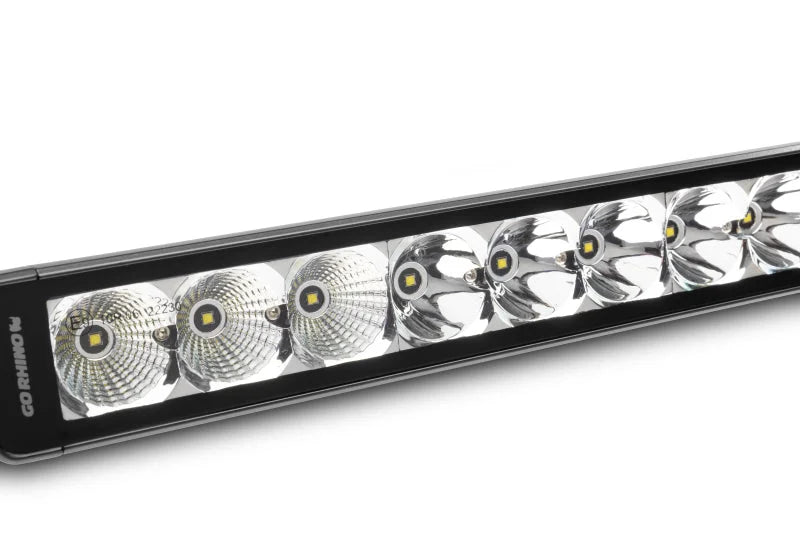 Go Rhino Xplor Bright Series Sgl Row LED Light Bar (Side/Track Mount) 32in. - Blk - Side View