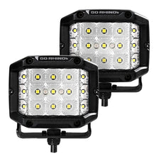 Load image into Gallery viewer, Go Rhino Xplor Bright Series Sideline Cube LED Flood Light Kit (Surface Mount) 4x3 - Blk (Pair) - Main Product View