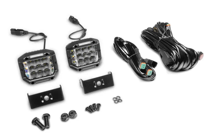 Go Rhino Xplor Bright Series Sideline Cube LED Flood Light Kit (Surface Mount) 4x3 - Blk (Pair) - Additional View 5