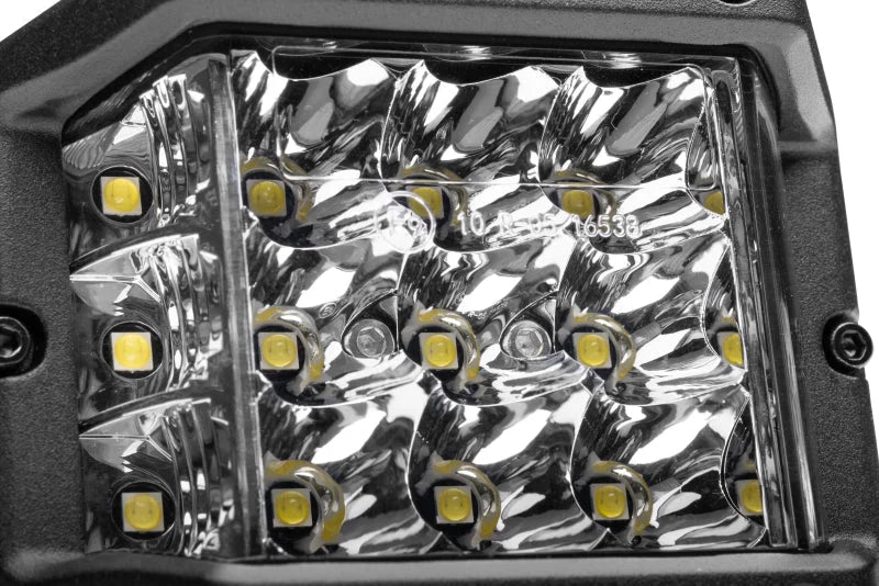 Go Rhino Xplor Bright Series Sideline Cube LED Spot Light Kit (Surface Mount) 4x3 - Blk (Pair) - Side View
