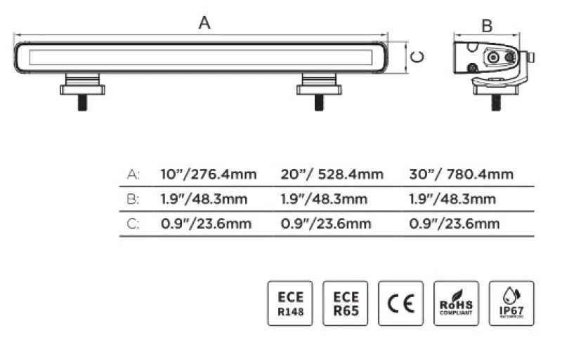 Go Rhino Xplor Flash Series Sgl Multi Function LED Light Bar (Track Mount) 10in. - Blk - Installation View