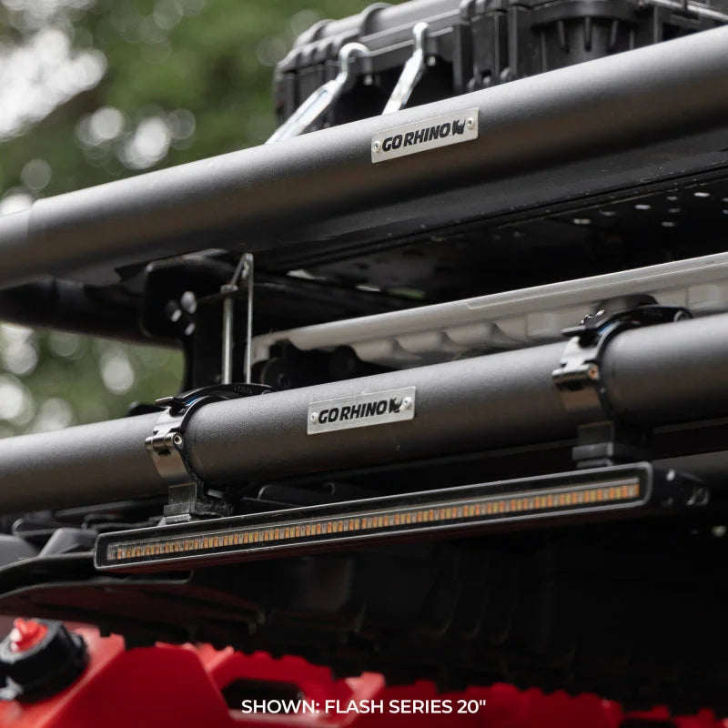 Go Rhino Xplor Flash Series Sgl Multi Function LED Light Bar (Track Mount) 30in. - Blk - Side View