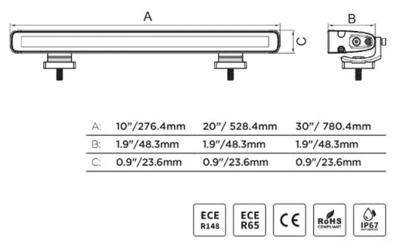 Go Rhino Xplor Flash Series Sgl Multi Function LED Light Bar (Track Mount) 30in. - Blk - Installation View