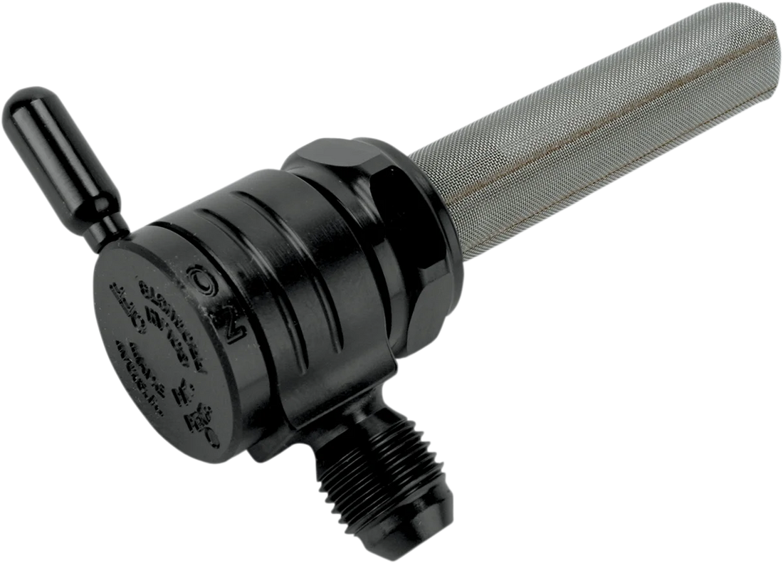 Golan Inc "Click-Slick" Fuel Petcock - 6-AN - Black - 22mm 76-3126-BLK - Side View