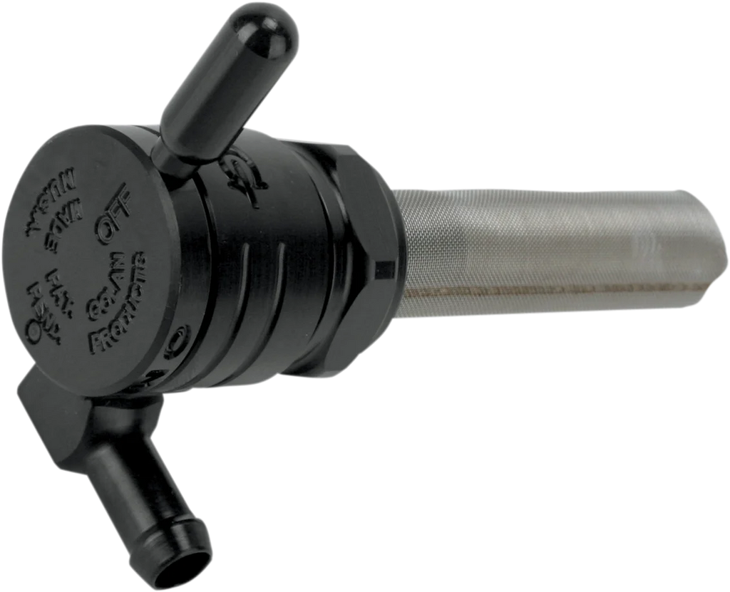 Golan Inc "Click-Slick" Fuel Petcock - Backward - Black - 22mm 76-312B-BLK - Side View