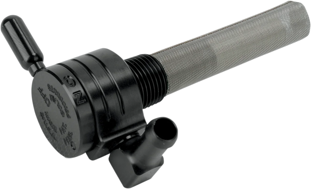 Golan Inc "Click-Slick" Fuel Petcock - Backward - Black - 3/8" NPT 75-516B-BLK - Side View