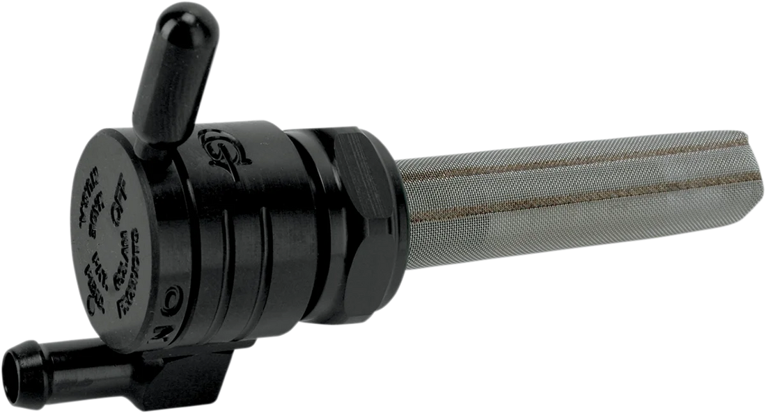 Golan Inc "Click-Slick" Fuel Petcock - Downward - Black - 22mm 76-312D-BLK - Side View