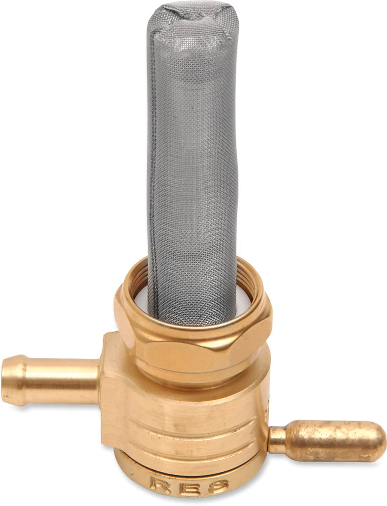Golan Inc "Click-Slick" Fuel Petcock - Forward - Raw Brass - 22mm 76-312F-BS - Side View