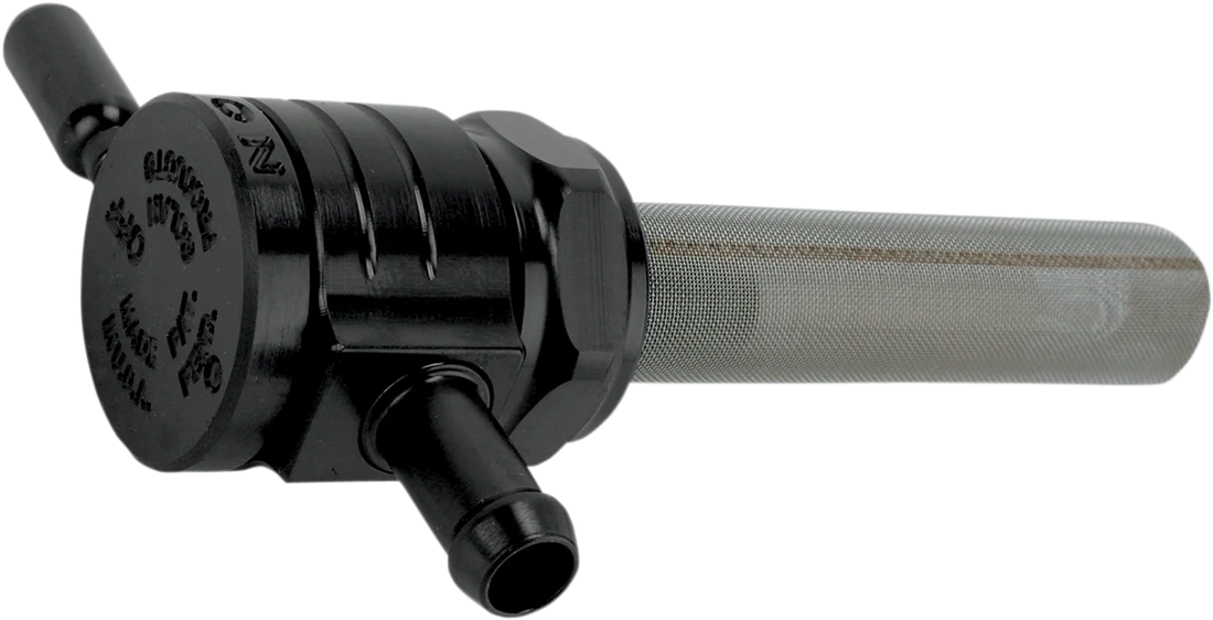 Golan Inc "Click-Slick" Fuel Petcock - Straight - Black - 22mm 76-312S-BLK - Side View